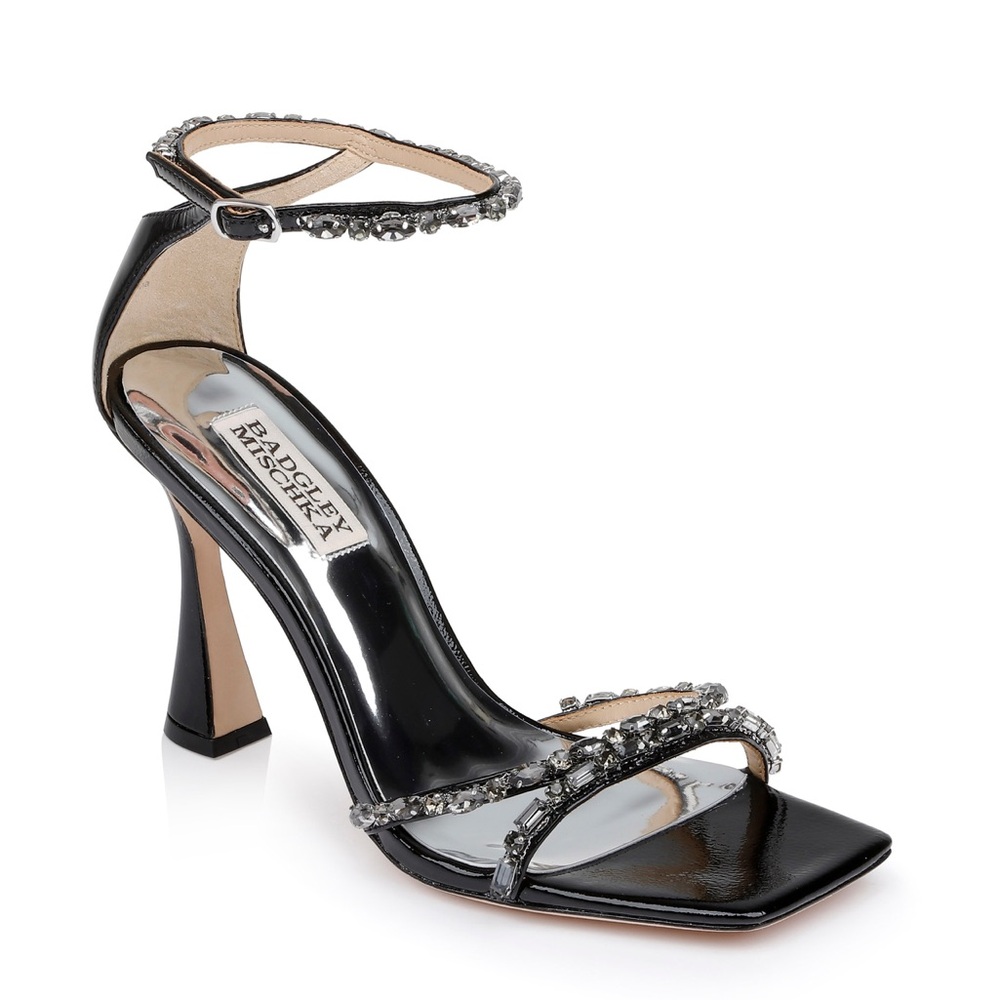 Badgley Mischka Ziana Curvy Stiletto with Gemstone Straps